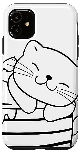 Hülle für iPhone 11 Süßes Kätzchen in einer Tasse heißer Schokolade für Katzenliebhaber von Kimique