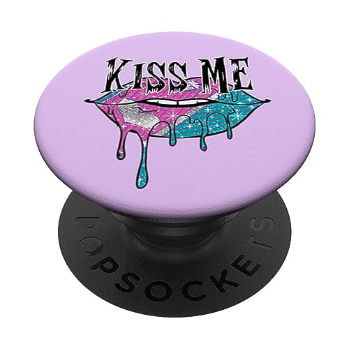 Niedliches pastellviolettes Gothic-Kawaii "Kiss Me", sexy tropfende Lippen PopSockets mit austauschbarem PopGrip Niedliches pastellviolettes Gothic-Kawaii "Kiss Me", sexy tropfende Lippen PopSockets mit austauschbarem PopGrip von Kimique