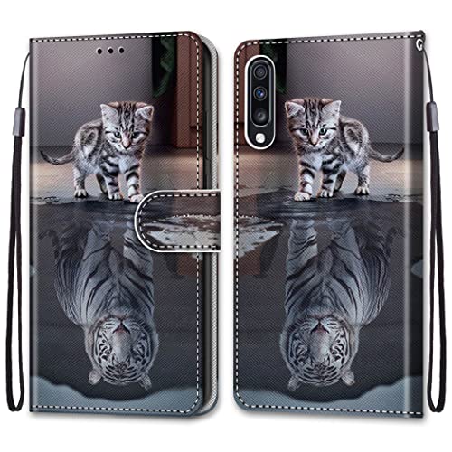 KimsCase Schutzhülle für Samsung Galaxy A70, Klappdeckel, Magnetkartenhalter, Brieftasche, Leder, Motiv: lustig, stoßfest, Silikon, Bumper aus PU-Leder, Kickstand Cover von KimsCase