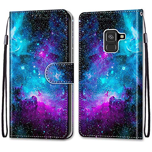 KimsCase Schutzhülle für Samsung Galaxy A8 2018, Klappdeckel, Kartenfach, Brieftasche, Flip-Case, Schutzhülle, lustiges Motiv, stoßfest, Silikon, Bumper aus PU von KimsCase