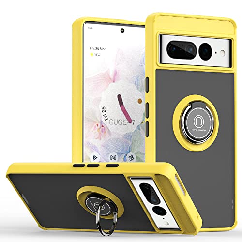 KimsCase für Google Pixel 7 Pro Hülle mit Ring Magnetisch PC + Silikon Bumper Case Kickstand Hüllen Handyhülle Motiv Tier Muster Design Cover, Gelb KimsCase für Google Pixel 7 Pro Hülle mit Ring Magnetisch PC + Silikon Bumper Case Kickstand Hüllen Handyhülle Motiv Tier Muster Design Cover, Gelb von KimsCase