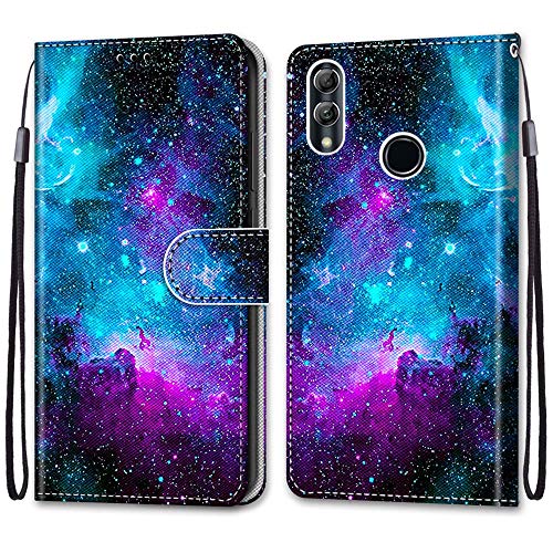 KimsCase für Huawei P Smart 2019/Honor 10 Lite Hülle Leder Silikon Case Magnetisch Kawaii Kickstand Schutzhülle Hüllen Brieftasche Handyhülle Flip Motiv Tier Muster Design Cover von KimsCase