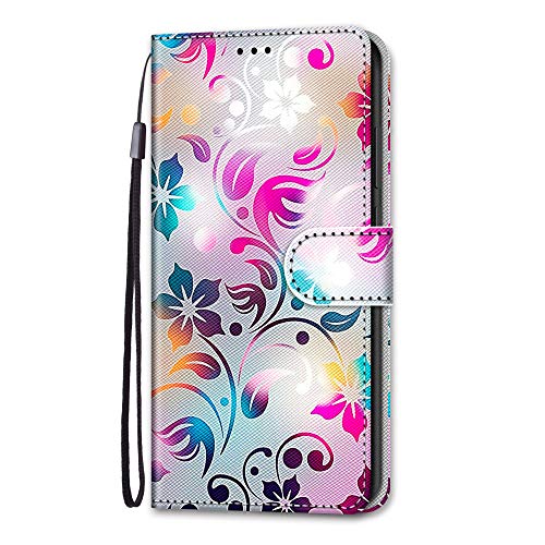 KimsCase für Samsung Galaxy A21s Hülle Leder Silikon Case Magnetisch Kawaii Kickstand Schutzhülle Hüllen Brieftasche Handyhülle Flip Motiv Tier Muster Design Cover von KimsCase