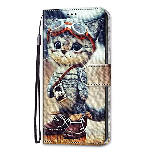 KimsCase für Samsung Galaxy A34 5G Hülle Leder Silikon Case Magnetisch Kawaii Kickstand Schutzhülle Hüllen Brieftasche Handyhülle Flip Motiv Tier Muster Design Cover von KimsCase