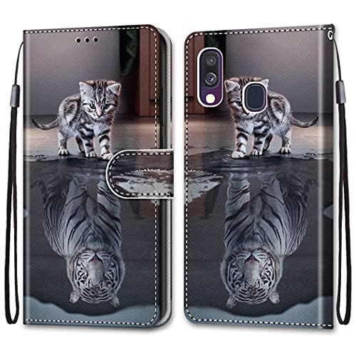 KimsCase für Samsung Galaxy A40 Hülle Leder Silikon Case Magnetisch Kawaii Kickstand Schutzhülle Hüllen Brieftasche Handyhülle Flip Motiv Tier Muster Design Cover KimsCase für Samsung Galaxy A40 Hülle Leder Silikon Case Magnetisch Kawaii Kickstand Schutzhülle Hüllen Brieftasche Handyhülle Flip Motiv Tier Muster Design Cover von KimsCase