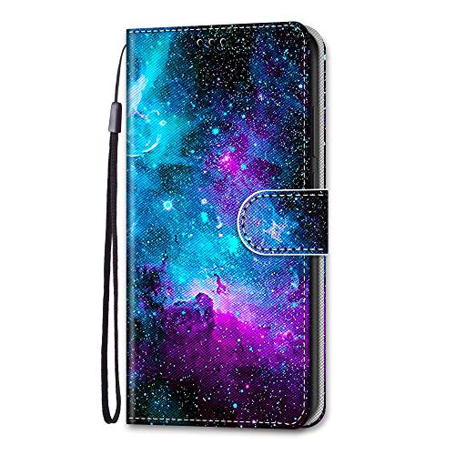 KimsCase für Samsung Galaxy A51 Hülle Leder Silikon Case Magnetisch Kawaii Kickstand Schutzhülle Hüllen Brieftasche Handyhülle Flip Motiv Tier Muster Design Cover von KimsCase