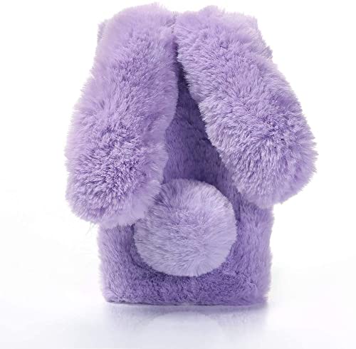 KimsCase für Sony Xperia 1 V Hülle 3D Hase Design Leder Fell Sanft Behaart Silikon Case Kawaii Schutzhülle Hüllen Handyhülle Motiv Tier Muster Cover - Violett von KimsCase