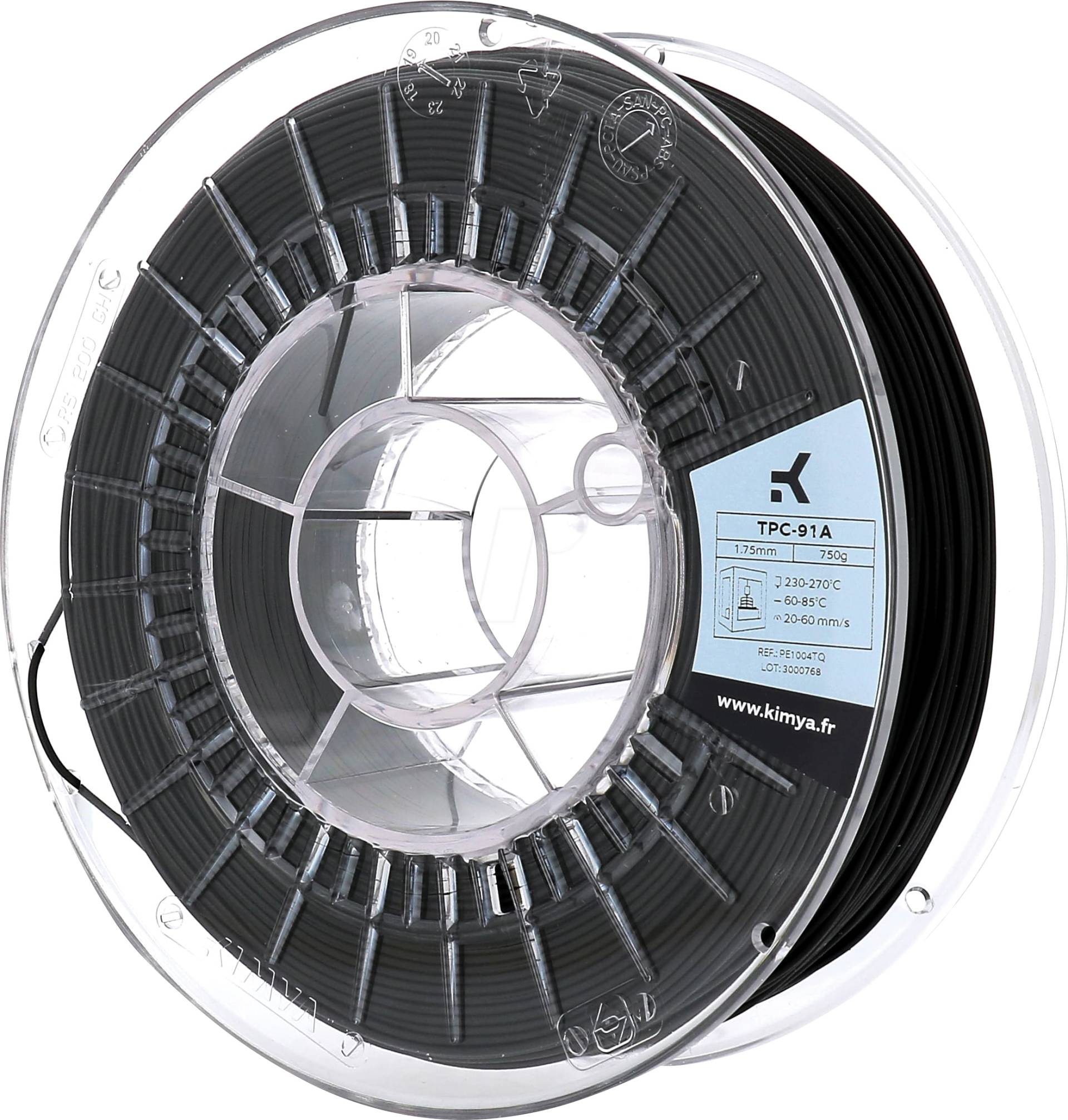 KIMYA PE1004TQ - Filament, TPC-91A, Schwarz, 1,75 mm, 750 g von Kimya