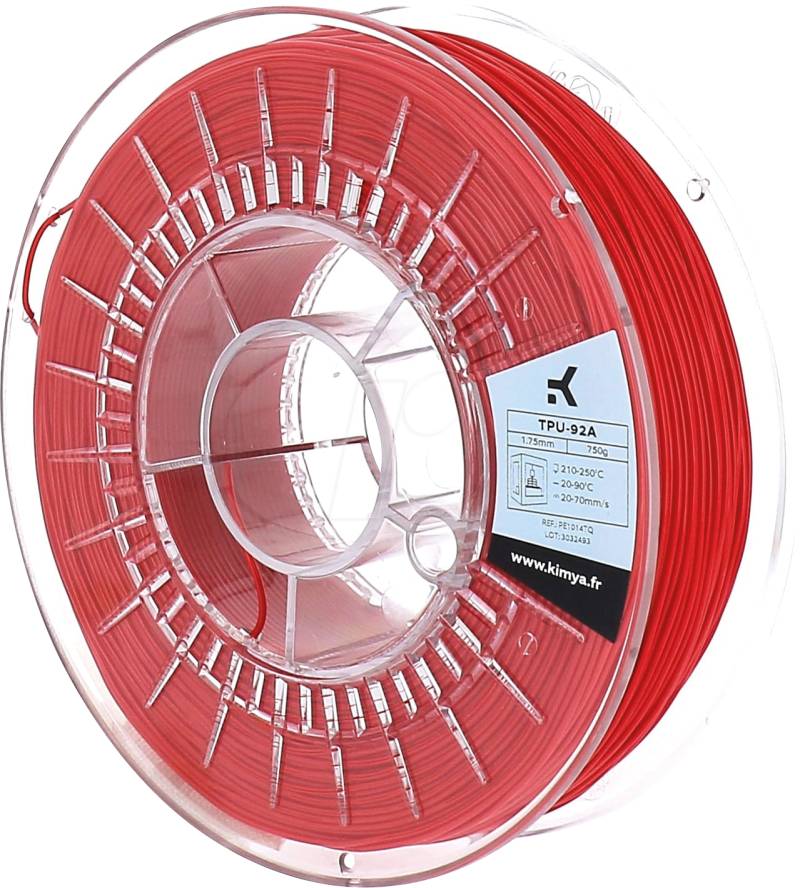 KIMYA PE1014TQ - Filament, TPU-92A, Rot, 1,75 mm, 750 g von Kimya