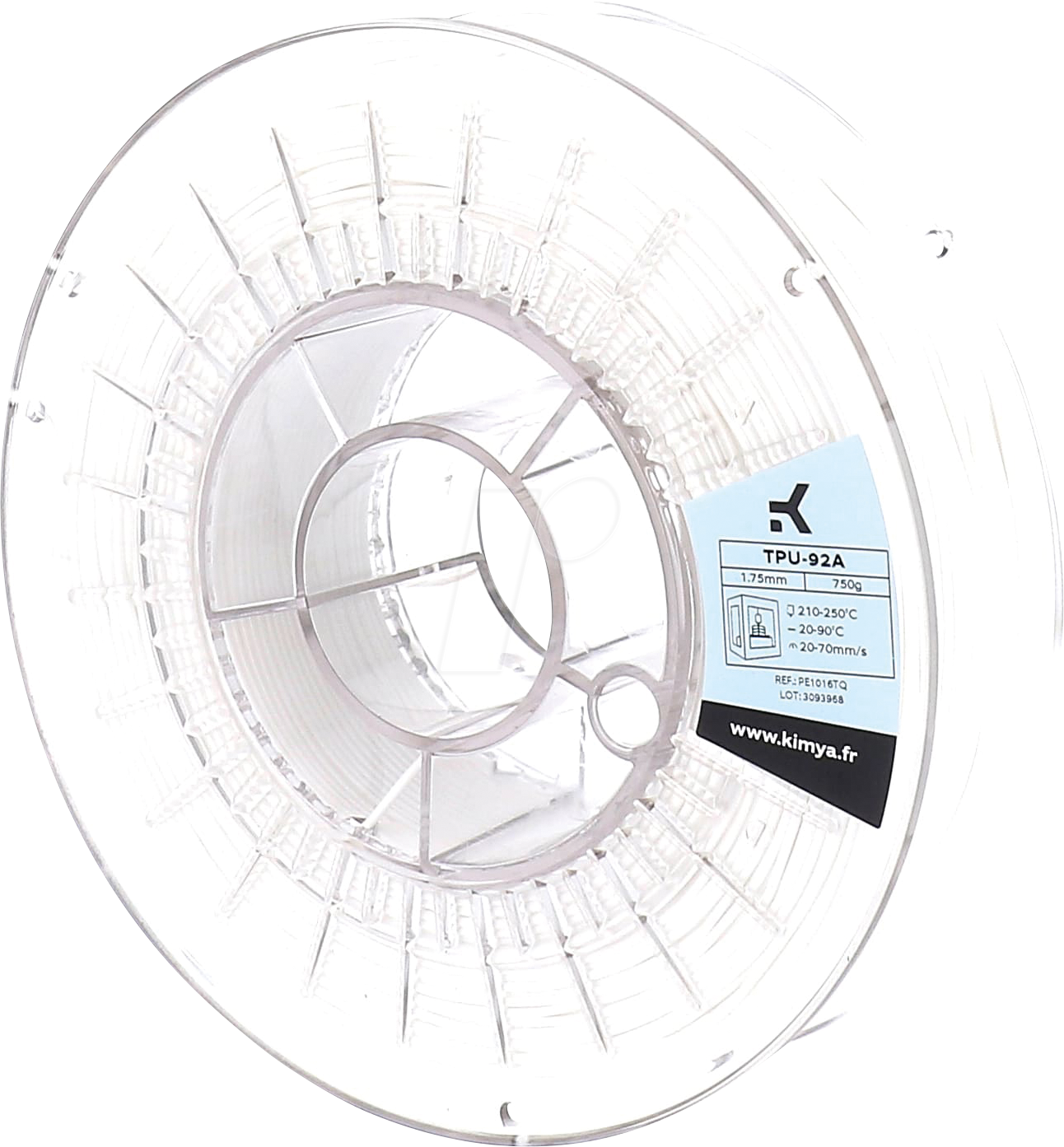 KIMYA PE1016TQ - Filament, TPU-92A, Weiß, 1,75 mm, 750 g von Kimya