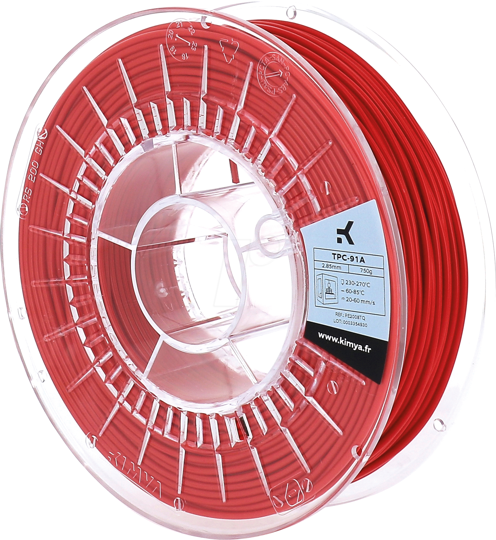 KIMYA PE2008TQ - Filament, TPC-91A, Rot, 2,85 mm, 750 g von Kimya