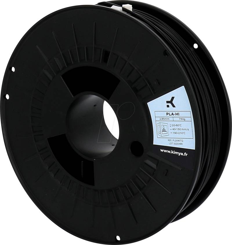 KIMYA PL2090TQ - Filament, PLA-HI, Schwarz, 2,85 mm, 750 g von Kimya