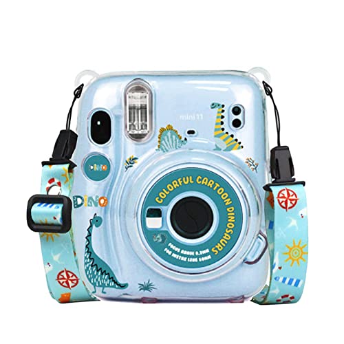 Mini 11 Kameratasche mit Fototasche Bundle für Fujifilm Instax Mini 11 Sofortbildkamera (Klarsichttasche mit Filmhalterung, Dekoration Skin Sticker, Verstellbarer Schultergurt Zubehör (Dinosaurier) von Kimyoaee