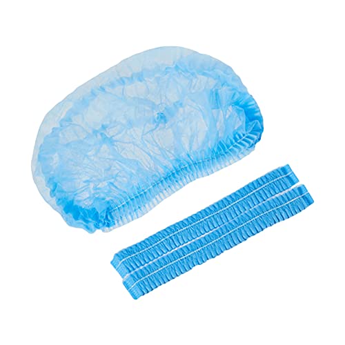 Kinbontop Premium Haarhauben, hygienische Haarnetze aus Vliesstoff, Einweghauben, Blau (100er-Pack) von Kinbontop