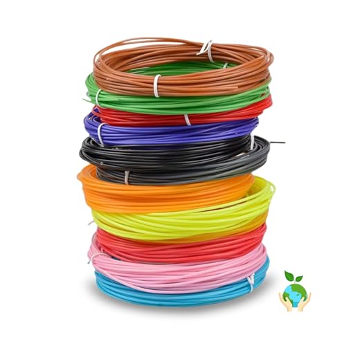 KinderPlatz® 1.75mm PLA-Filament-Set für 3D-Stifte, 50m Gesamt - 10 lebhafte Farben, je 5m, Universelle Kompatibilität mit Standard-3D-Stiften von KinderPlatz