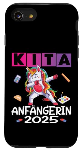 Kita Start Anfang Kinder Kindergartenkind 2025 Unicorn Hülle für iPhone SE (2020) / 7 / 8 von Kindergarten Kindergartentüte Einhorn Mädchen
