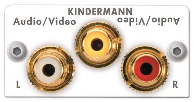 KIND Anschlussblende weiß 7444AZA530 Video/Audio L/R 50x50 1/2 von Kindermann GmbH