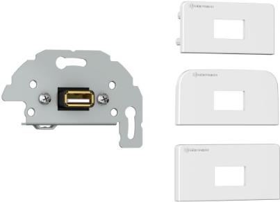 Kindermann 7456-522 USB 2.0 (Typ A) Anschlussblende mit Kabelp., w/RAL 9010 (7456000522) von Kindermann