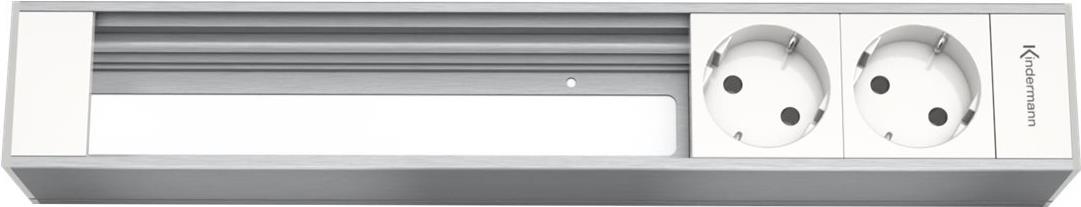 Kindermann CablePort Module Panel for 6 Plates - Steckdosengehäuse - oberflächenbündig montierbar - Spannungsversorgung X 2 - eloxiertes Aluminium (7449000302) von Kindermann