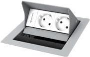 Kindermann CablePort standard² 2-fold - Aufputzbox - 2 Steckdosen - RAL 9006 von Kindermann