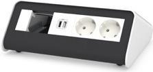 Kindermann CablePort standard² 80 Touch - Steckdosengehäuse für Unterputzmontage - Spannungsversorgung X 2, USB-Ladegerät X 2 - weiß, RAL 9003 (7430000872) von Kindermann