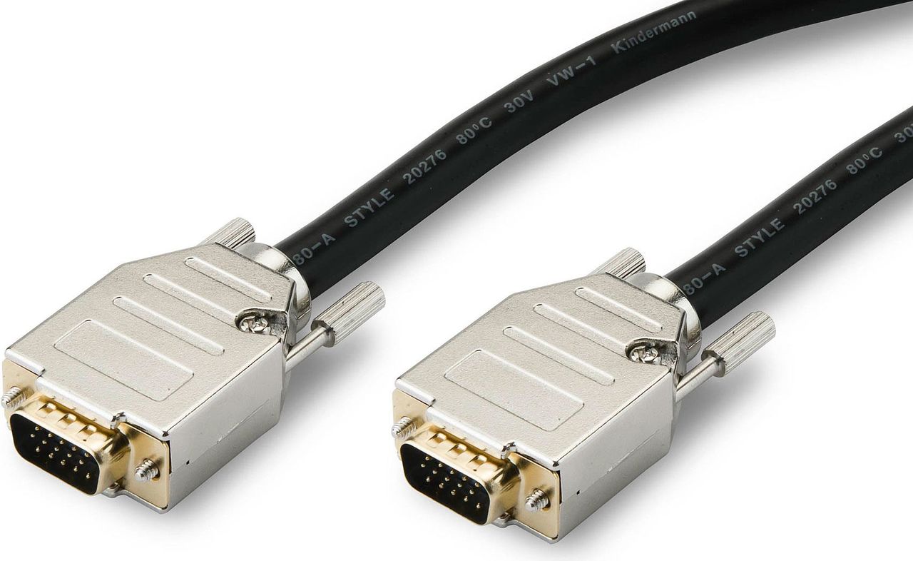 Kindermann High-quality - VGA-Kabel - HD-15 (VGA) (M) bis HD-15 (VGA) (M) - 20 m - Schwarz von Kindermann