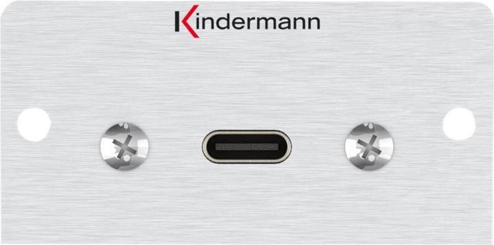 Kindermann Konnect 50 alu - Modulares Faceplate-Snap-In - USB Typ C (7444000548) von Kindermann