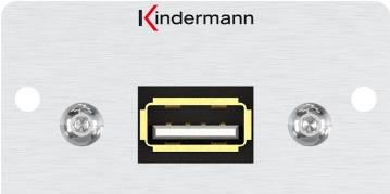 Kindermann Konnect 50 alu - Modulares Faceplate-Snap-In - USB2.0 Type A (7444000822) von Kindermann