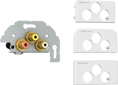 Kindermann Konnect Design Click Video / Audio - Ausgang - oberflächenbündig montierbar - RCA X 3 - weiß, RAL 9010 (7456000530) von Kindermann