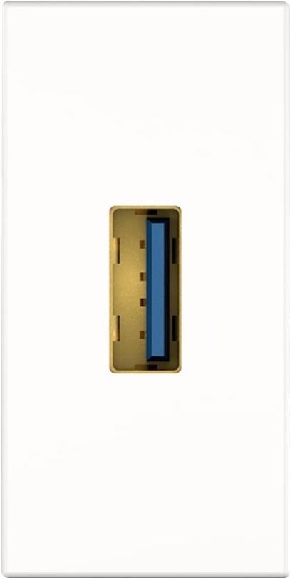 Kindermann Konnect flex 45 click - Modulares Faceplate-Snap-In - USB 3.0 Type A - weiß, RAL 9003 (7464000828) von Kindermann