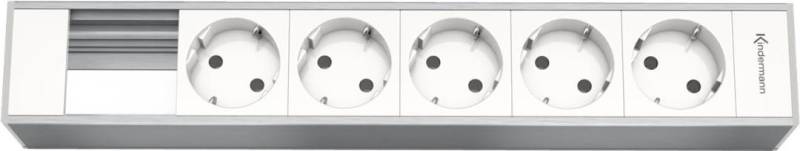 Kindermann Module Panel for 6 Plates - Steckdosengehäuse - Spannungsversorgung X 5 - Natural Aluminium (7449000305) von Kindermann