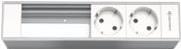 Kindermann Module holder 4-fold, 2 x mains, 2 x empty - Steckdosengehäuse - oberflächenbündig montierbar - power CEE 7/4 X 2 - eloxiertes Aluminium (7449000202) von Kindermann
