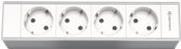 Kindermann Module holder 4-fold, 4 x mains, x empty - Steckdosengehäuse - oberflächenbündig montierbar - Stecker CEE 7/4 x 4 (7449000204) von Kindermann