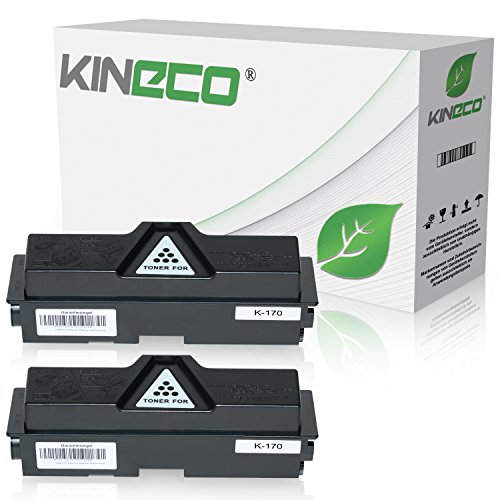 2 Toner kompatibel mit Kyocera TK-170 TK170 für Kyocera FS-1320D, FS-1370DN, ECOSYS P2135DN, P2100 Series - 1T02LZ0NL0 - Schwarz je 7.200 Seiten von Kineco
