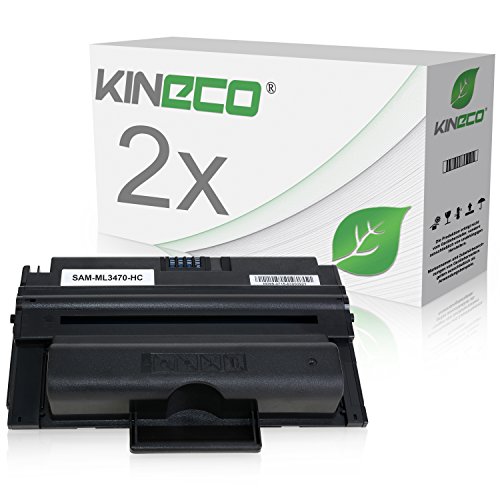 2 Toner kompatibel mit Samsung MLD-3470B ML-3470 3471 3475 D ND 3400 Series - Schwarz je 10.000 Seiten von Kineco