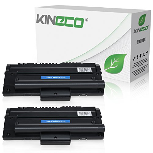 2 Toner kompatibel mit Samsung SCX-4100, SCX-4016, SCX-4216, SCX-4116 - SCX-4100D3/ELS - Schwarz je 3.000 Seiten von Kineco