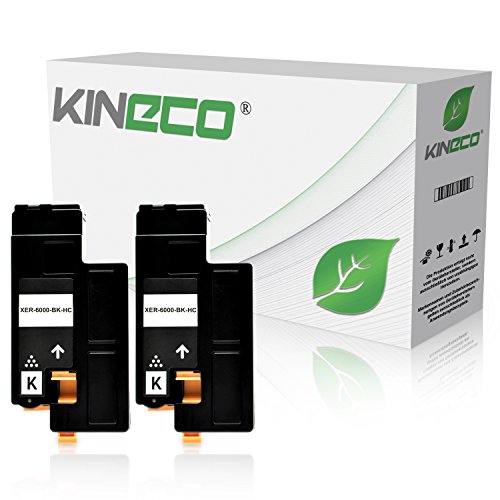 2 Toner kompatibel mit Xerox Phaser 6000 6010 N WorkCentre WC 6000 6015 V B N NI Series - 106R01630 - Schwarz je 2.000 Seiten von Kineco