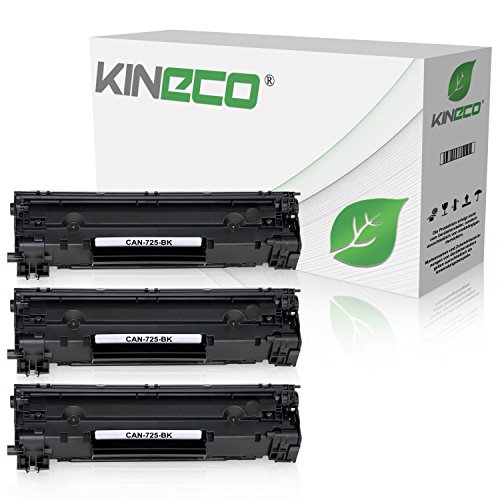 3 Toner kompatibel mit Canon 725 für Canon I-sensy LBP-6000, LBP-6020, LBP-6030, MF-3010 - 3484B002 - Schwarz je 2.100 Seiten von Kineco