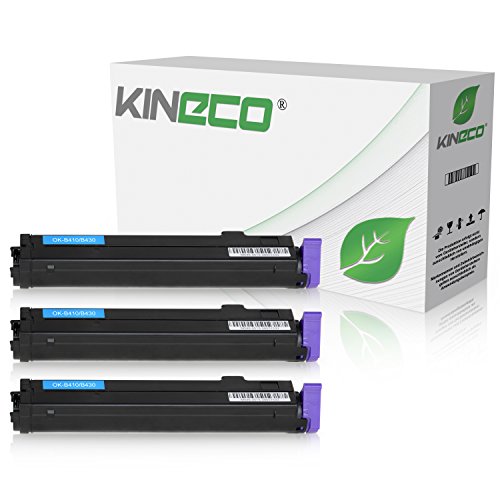 3 Toner kompatibel mit Oki B410 DN, B430 DN, B20 DN, B440DN, MB460 L, MB470, MB480 - 43979102 - Schwarz je 3.500 Seiten von Kineco