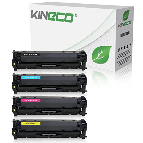 4 Kineco Toner kompatibel mit HP Color LaserJet CP 2000 2020 Series 2025 X 2024 2026 2027 DN N CM 2300 2720 2320 FXI CB CBB CI EB EBB EI N NF WB WBB WI MFP 2323 304A Schwarz 3.500 Color je 2.800 Seiten von Kineco