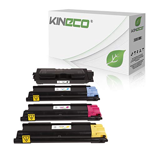 4 Toner kompatibel mit Kyocera TK580 ECOSYS P6021 CDN FS-C 5150 DN - TK580K TK580C TK580M TK580Y - Schwarz 4.000 Seiten, Color 3.000 Seiten von Kineco