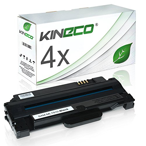 4 Toner kompatibel mit Samsung ML-1910 ML-2525W SF-650 ML-1915DSP ML-2581ND SCX-4600FN SCX-4623FN FW - MLT-D1052L/ELS - Schwarz je 3.000 Seiten von Kineco