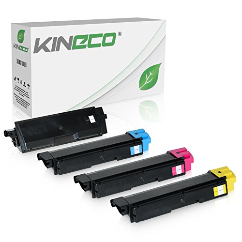4 Toner kompatibel mit TK-590 TK590 für Kyocera FS-C2026MFP, FS-C2126MFP, FS-C2526MFP, FS-C2626MFP , FS-C5250DN, ECOSYS M6026, M6526, P6026 - Schwarz 7.000 Seiten, Color 5.000 Seiten von Kineco