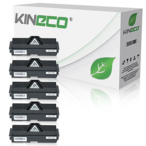 5 Toner kompatibel für Kyocera TK1130 ECOSYS M-2030 DN PN 2530 DN FS-1030 1130 MFP DP - 1T02MJ0NL0 - Schwarz je 3.000 Seiten von Kineco