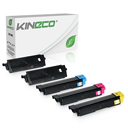 5 Toner kompatibel mit Kyocera TK-590 TK590 für Kyocera Ecosys M6526cdn, Ecosys M6526cdn, FS-C2026MFP, FS-C2126, FS-C2626MFP - Schwarz 7.000 Seiten, Color je 5.000 Seiten von Kineco