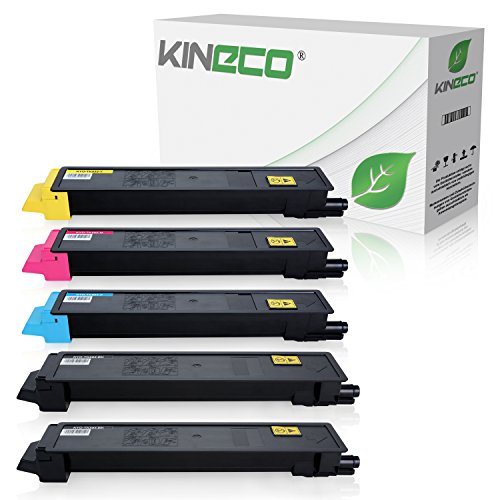 5 Toner kompatibel mit Kyocera TK895 TK-895 für Kyocera FS-C8020 MFP, FS-C8025 MFP, FS-C8520 MFP, FS-C8525 MFP - Schwarz je 12.000 Seiten, Color je 6.000 Seiten von Kineco