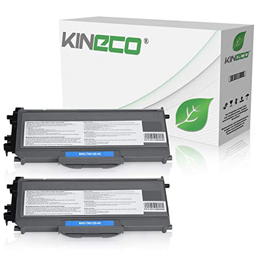 Kineco 2 Toner kompatibel für Brother TN-2120 TN2120 für Brother HL-2140, HL-2150N, HL-2170W, DCP-7030, DCP-7040, DCP-7045N - Schwarz je 2.600 Seiten von Kineco