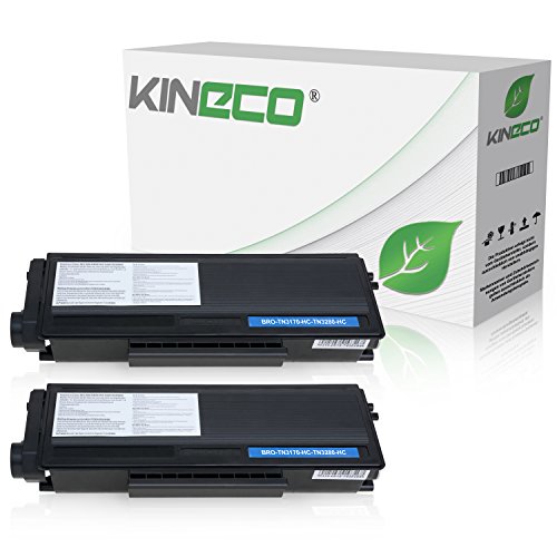 Kineco 2 Toner kompatibel für TN-3280 Brother HL-5350DN, DCP-8080DN, DCP-8890DW, HL-5340DNLT, HL-5380DW, MFC-8380, MFC-8890DW - TN3280 - Schwarz je 8.000 Seiten von Kineco