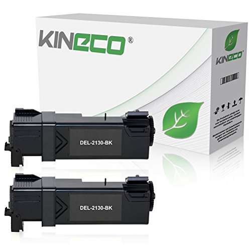 Kineco 2 Toner kompatibel mit Dell 2130cn, 2135cn - 593-10312 - Schwarz je 2.000 Seiten von Kineco