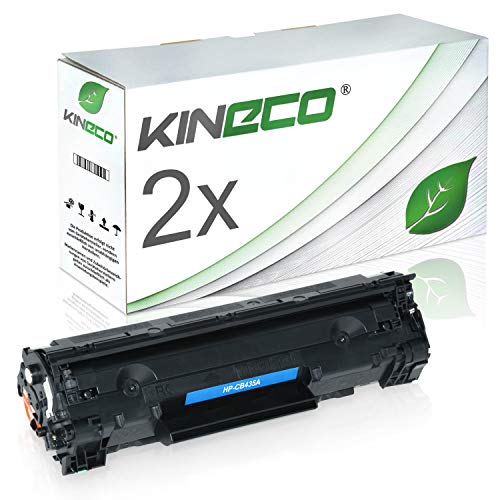 Kineco 2 Toner kompatibel mit HP CB435A 35X für HP Laserjet P1005, P1006, P1007, P1008 - Schwarz je 1.750 Seiten von Kineco